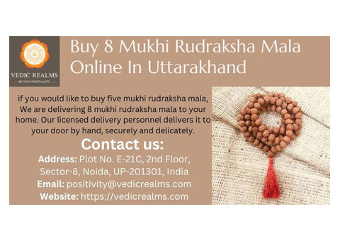 Buy 8 Mukhi Rudraksha Mala Online In Uttarakhand