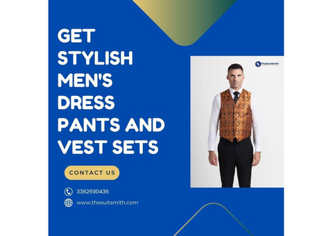 Get Stylish Men's Dress Pants and Vest Sets