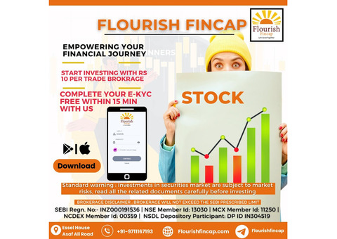 Lowest stock market brokerage in Delhi : Flourish Fincap