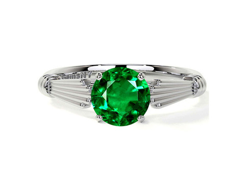 Get natural Emerald Solitaire Ring