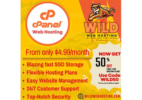 Grab 50% Off Your First cPanel Hosting Purchase - WILD WEB HOSTI