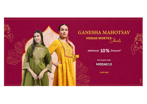 Ganpati Bappa Morya Special: Extra 10% Off on 50% Discounted!