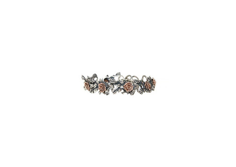 Sterling Silver Rose Bracelet with Gold Accents - Shop Now!