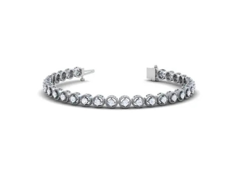 Genuine Round Prong Set Natural Diamond Bracelet (1.98cttw)