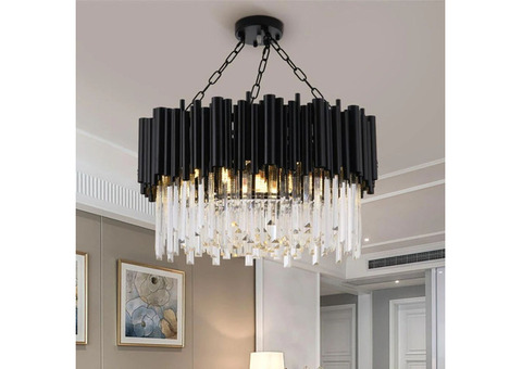 Sleek Black Modern Crystal Chandeliers for a Contemporary Edge