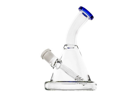 Bent Stem Mini Water Pipe with Perc - 5.5 Inch