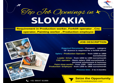 Job Vacancies in Slovakia: Forklift, CNC, and More!