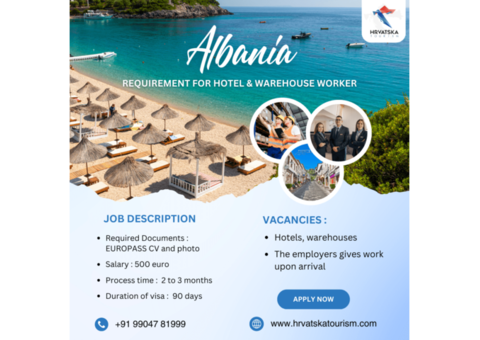 Jobs in Albania: Apply for Hotel & Warehouse Roles!