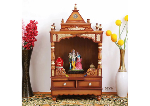 Sacred Space Medium Floor Rested Pooja Mandir without Door