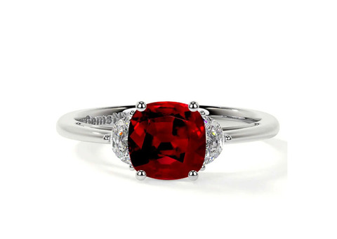 Three Stone Genuine Ruby Rings For You