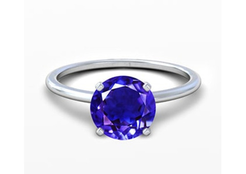 Classic and Refined 1.84cts. Blue tanzanite engagement rings.