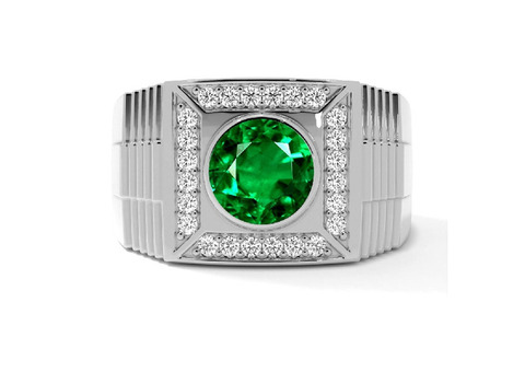 Own a AAAA Quality  3.91cts Emerald Mens Rings - GIA Certified