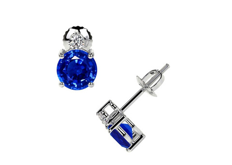 Purchase 14K White Gold sapphire earrings studs (2.17cttw)