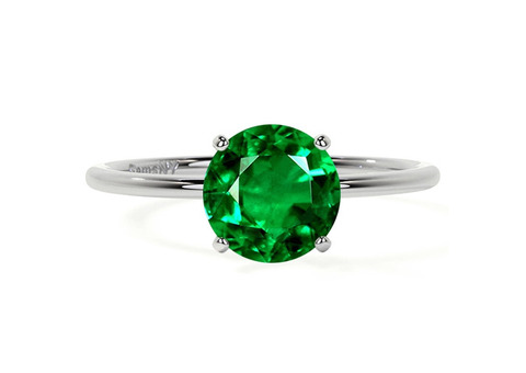 GIA Certified AAAA Round Shape Tsavorite Ring.