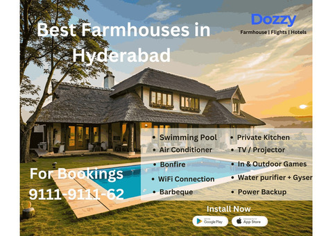 Rent a Dozzy Farmhouse in Hyderabad Today with Zero deposit Payment