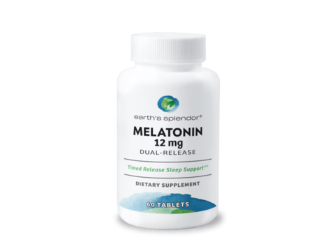 Earth's Splendor Melatonin 12 mg: Dual-Release Sleep Support