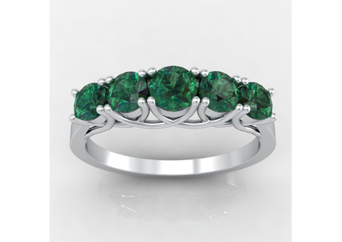 Get Emerald Band Ring in White Gold