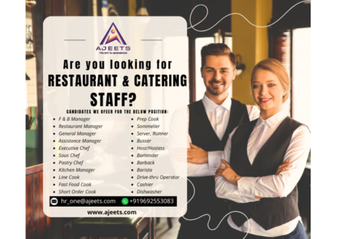 Best Restaurant and Catering Staffing Agency from India