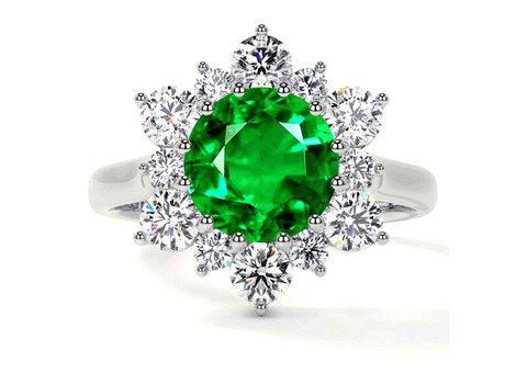 Shop Premium 2.85cttw Natural Emerald Engagement Rings – AAAA Quality.