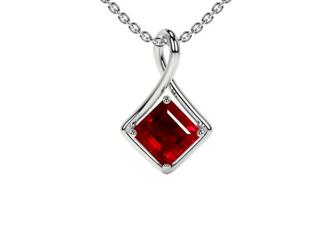 Shop now 0.40cts. Ruby Necklace Solitaire Twist Pendant.