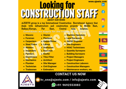 Looking for a construction staffing agency from India