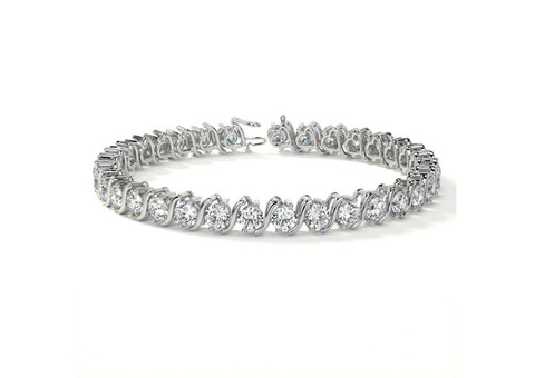 Best Diamond S-Link Tennis Bracelet(4mm Round, 8.25cttw)