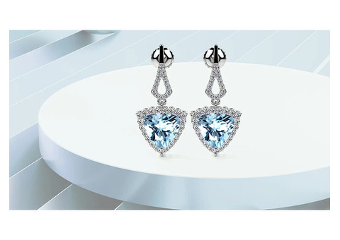 Buy Aquamarine Trillion Matched Pair Earrings (1.77 cttw.)