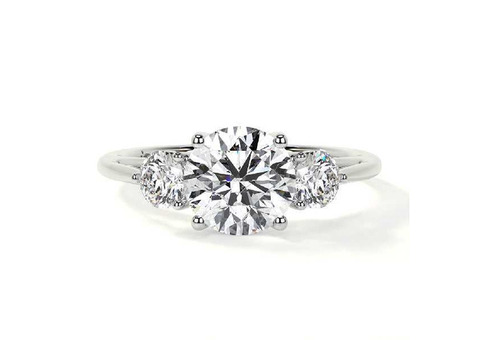 Beautiful Three Stone Ring Setting With Round Diamonds (0.50cttw)