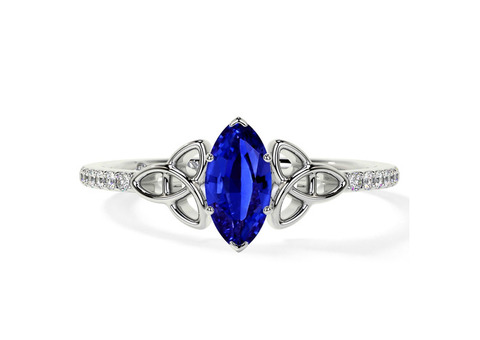 Shop Our 0.49cttw Antique Sapphire Ring with Prong Set Diamonds