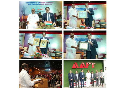 Minister L. Murugan Addresses AAFT Students at Marwah Studios