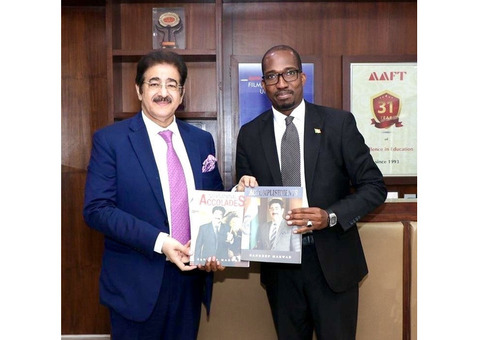 Barack Baréma Bocoum Visits Dr. Sandeep Marwah at Noida Film City