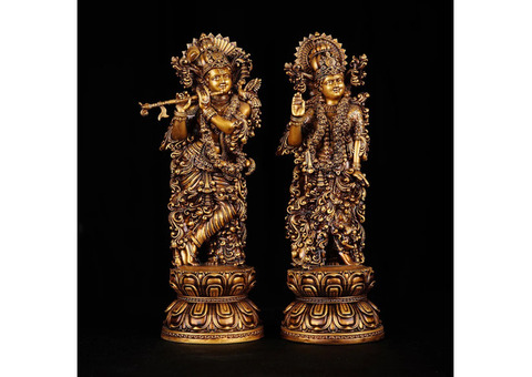 Antique Radha Krishna Murti – Divine Blessings for Your Home