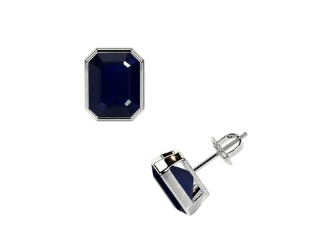 14K White Gold Sapphire Studs (1.40cttw)