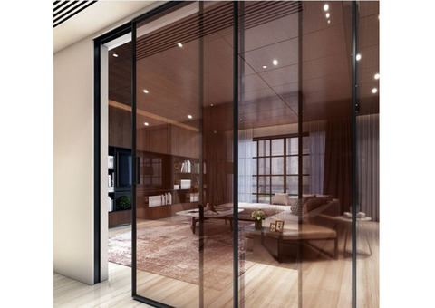 Sleek Glass Partition Solutions with Sliding Doors for Any Room