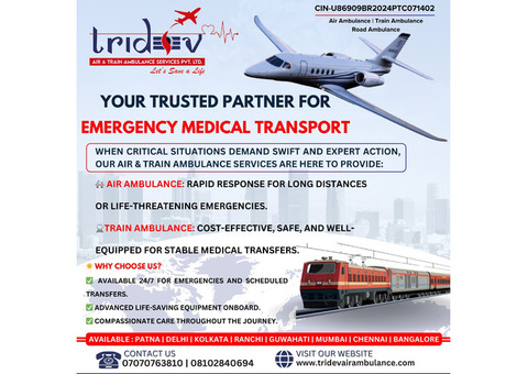 ICU care In Tridev Air Ambulance Patna Is Available