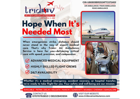 Always On Calls - Tridev Air Ambulance Delhi with Life Safety Process