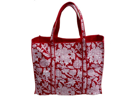 Block Printed Wholesale Cotton Tote Bags at Roopantaran