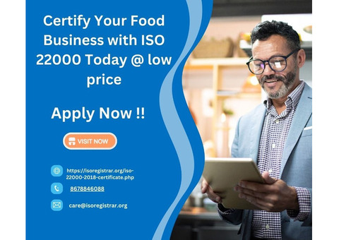 Certify Your Food Business with ISO 22000 Today @ low price