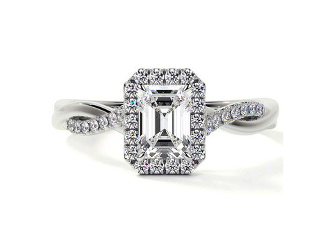 Sophisticated Diamond Halo Rings with Pave Twist Accents