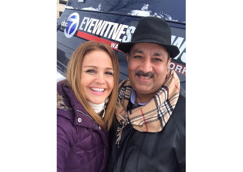 Sarvesh Kumar Dharayan with American News Anchor Michelle Charlesworth