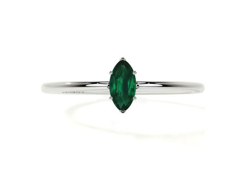 Buy 14k White Gold Emerald Rings for Sale