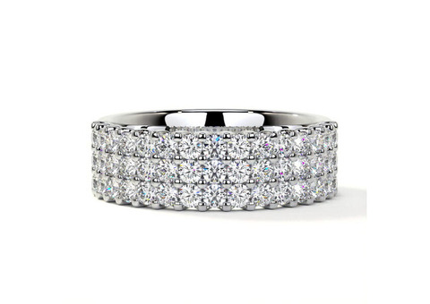 Half Eternity Diamond Round Shared Prong Wedding Ring (1.35cttw)