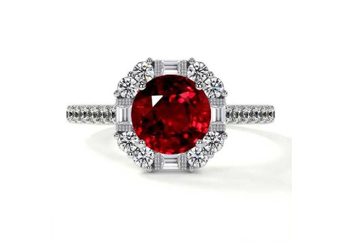 GIA Certified: Experience Our 1.41 cttw Round Shape Ruby Ring!