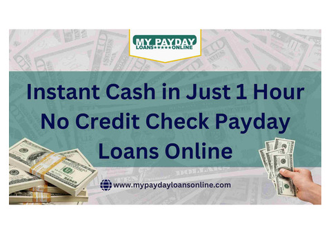 Reliable 1 Hour Payday Loans Online No Credit Check