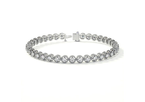 Classic Round Prong Set Natural Diamond Bracelet 1.33cttw