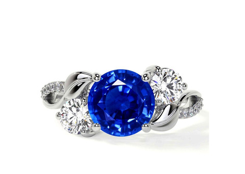 Exquisite Blue Sapphire Diamond Ring: 2.85cttw of Timeless Elegance