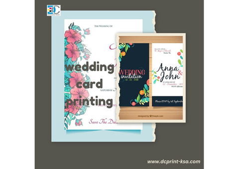 Custom Wedding Card Printing by DC Print KSA.