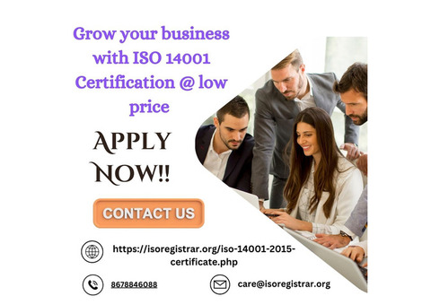 Grow your business with ISO 14001 Certification @ low price