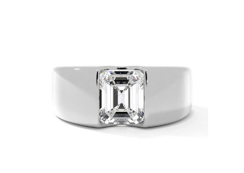 Emerald Cut Natural Diamond Mens Ring (GIA 0.30)