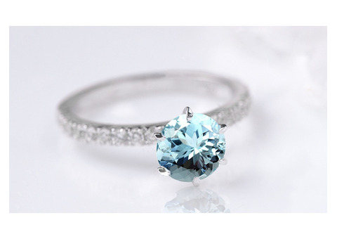 Shop Aquamarine Engagement Rings Online